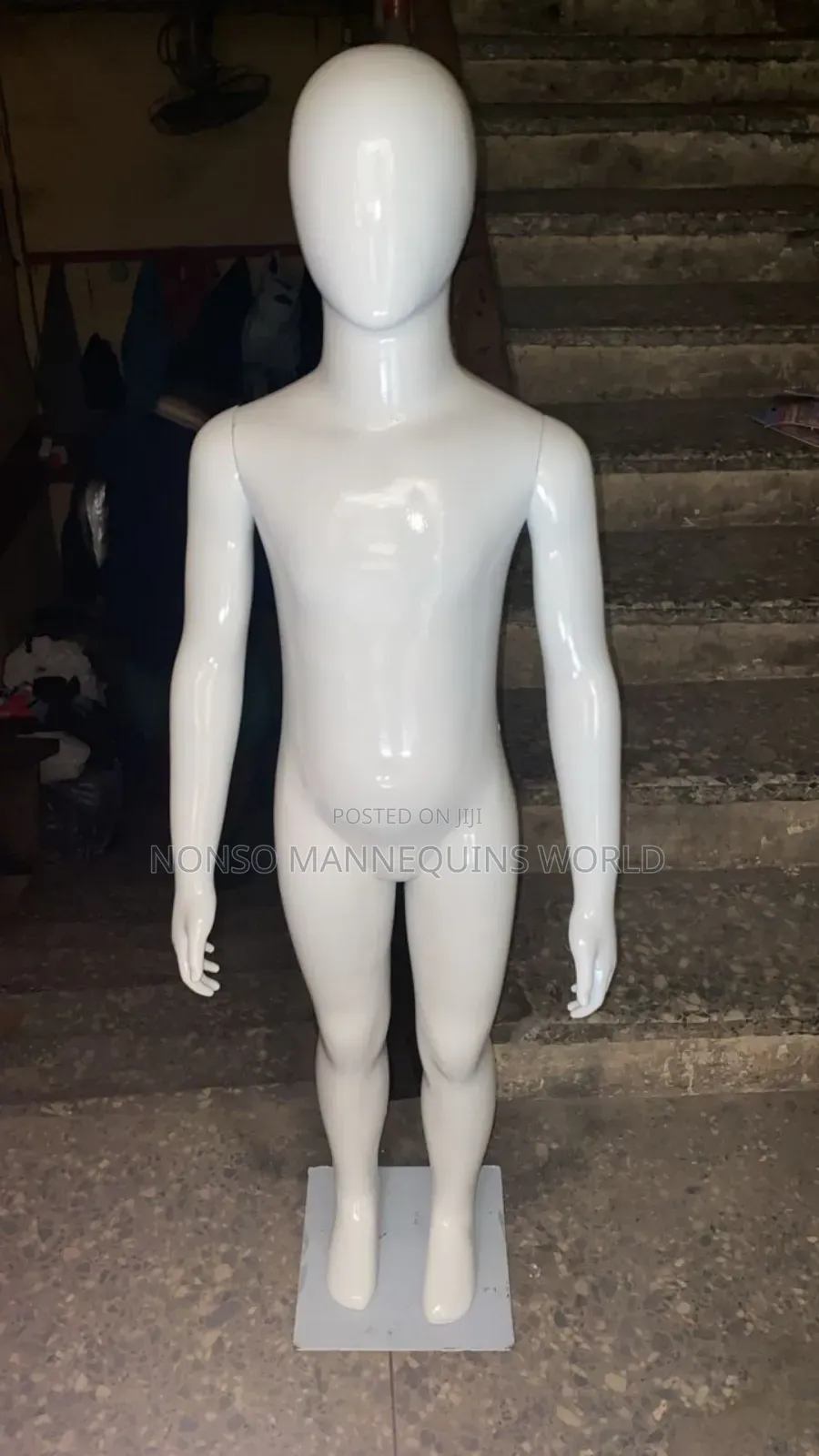 Age 5 to 8 Years Unisex Glossy White Kids Mannequin