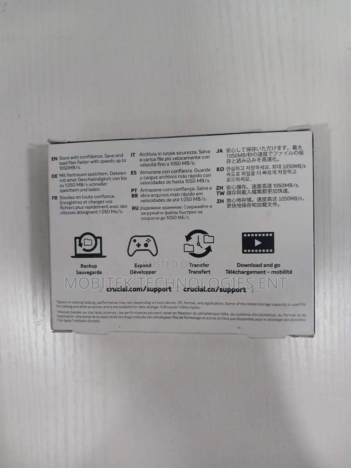 1tb Crucial X8 External Ssd Portable Solid Drive (1050mb/S)