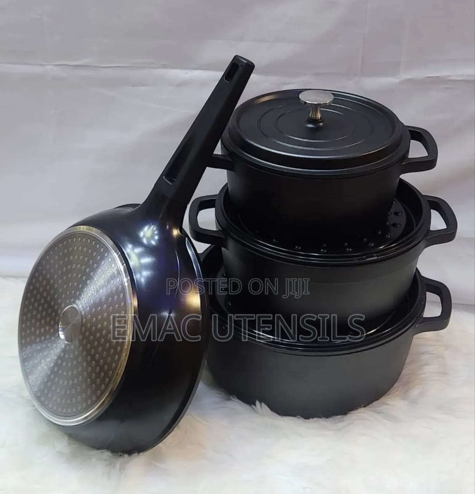 7pcs Quality Aluminum Cast Pot With Induction Cast Pot