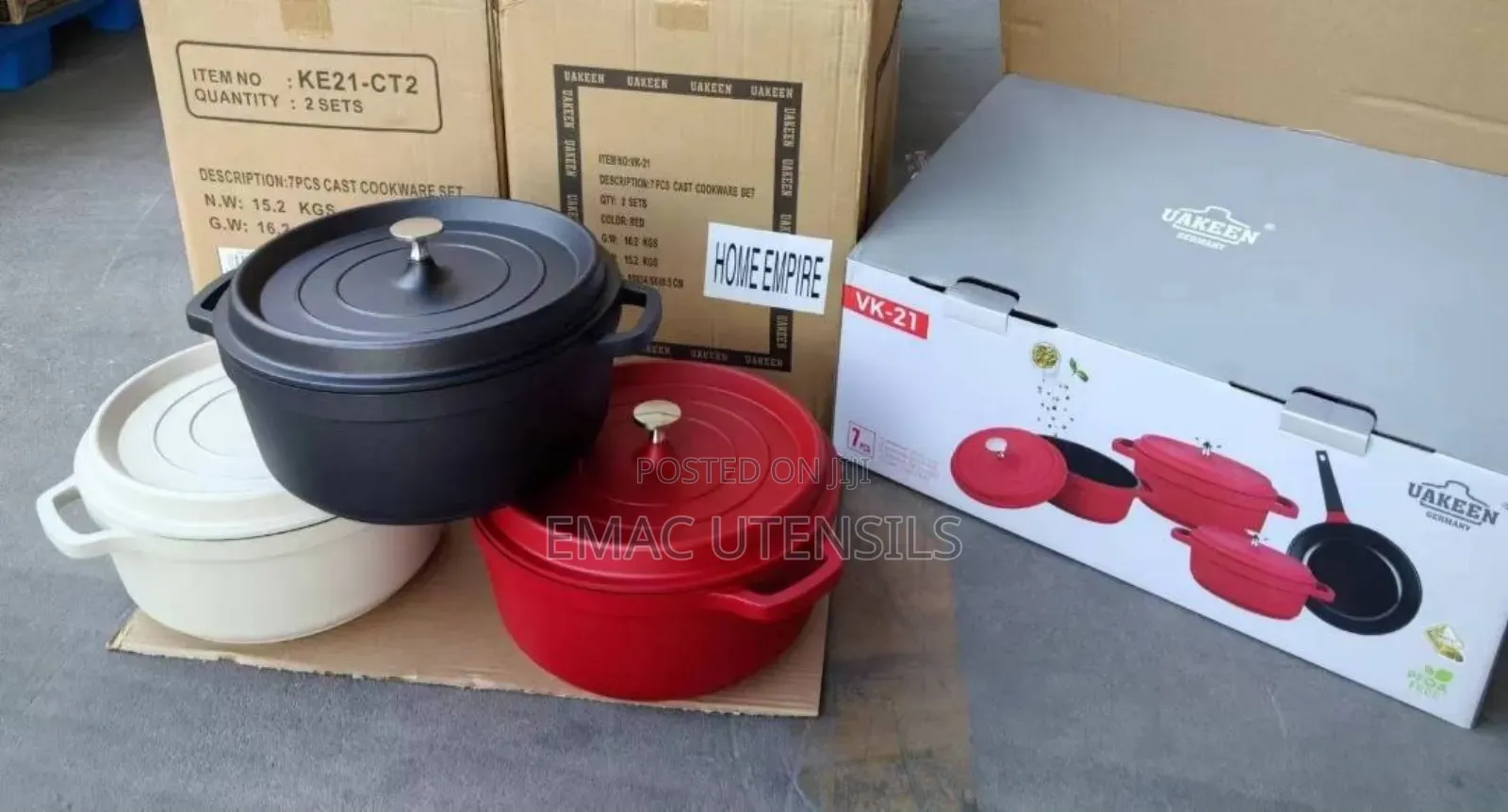 7pcs Quality Aluminum Cast Pot With Induction Cast Pot