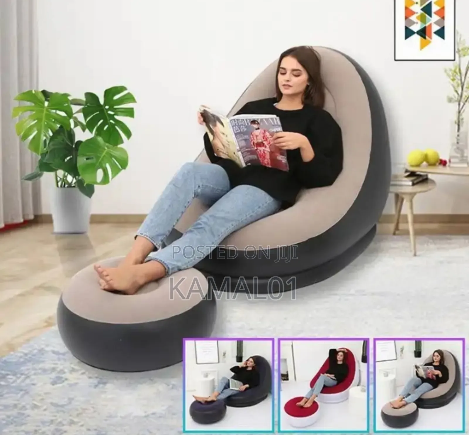 Inflatable Chair With Foot Rest