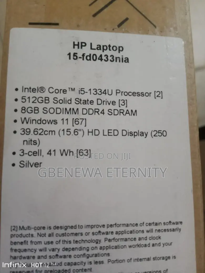 New Laptop HP 15 8GB Intel Core I5 SSD 512GB