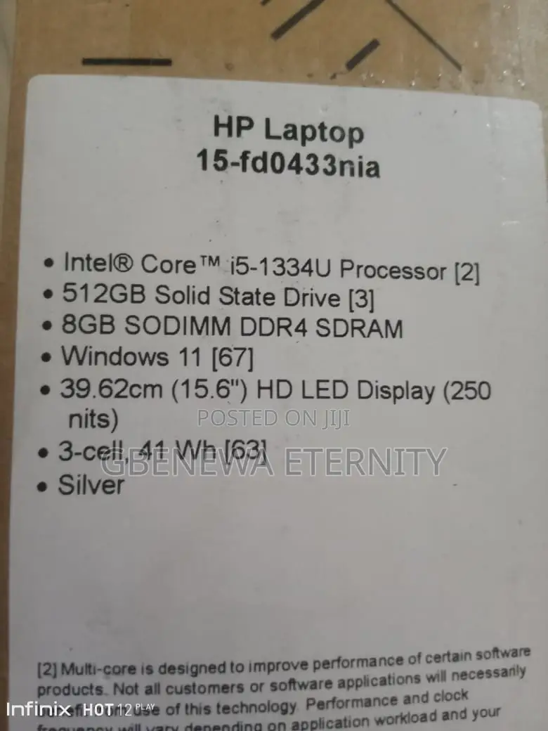 New Laptop HP 15 8GB Intel Core I5 SSD 512GB