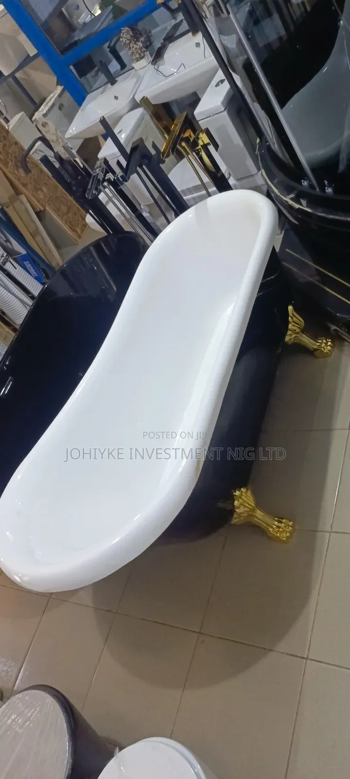 High Quality Black Free Standing Italian Bathtub