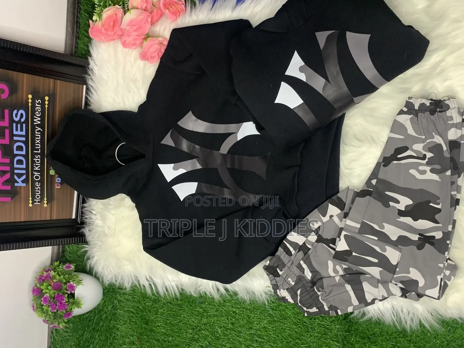 Boys Turkey Hoodie and Camo Joggers Set