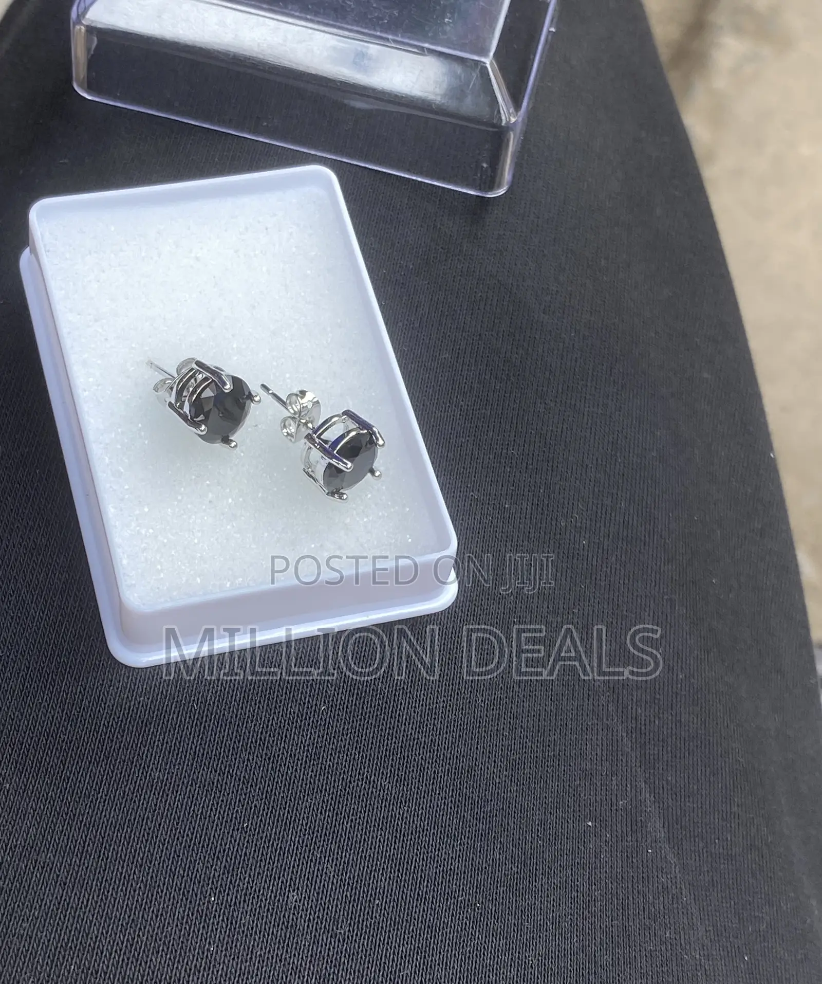 Hoop Trendy Black Silver Iced Men’S Earrings