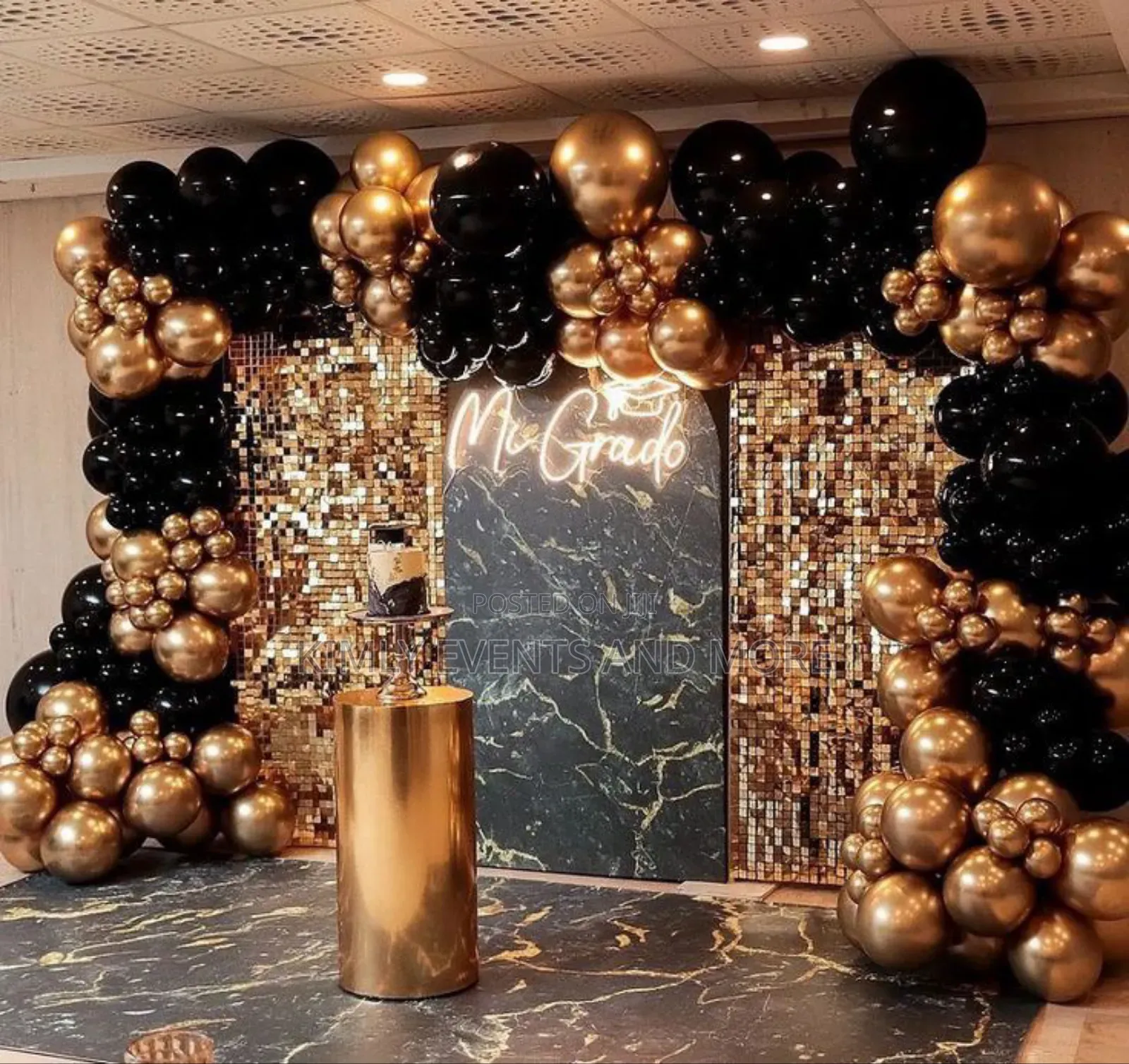 Luxury Gold Shimmer Wall Birthday Decor