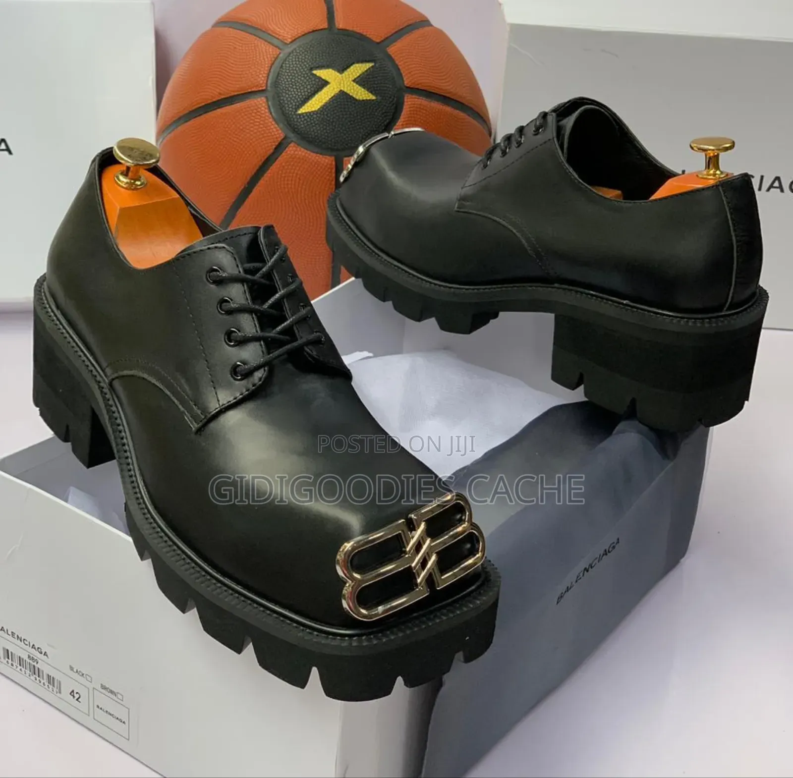 Balenciaga Square Toe Lace-Up Shoes