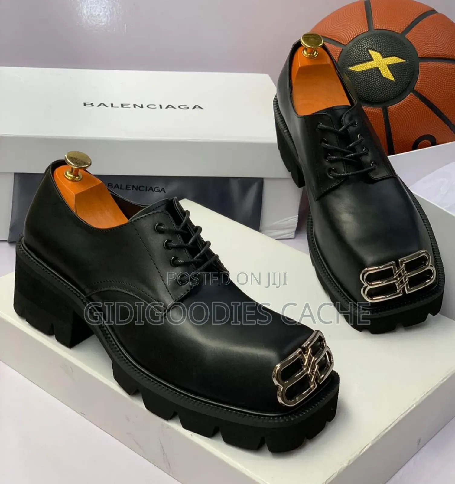 Balenciaga Square Toe Lace-Up Shoes