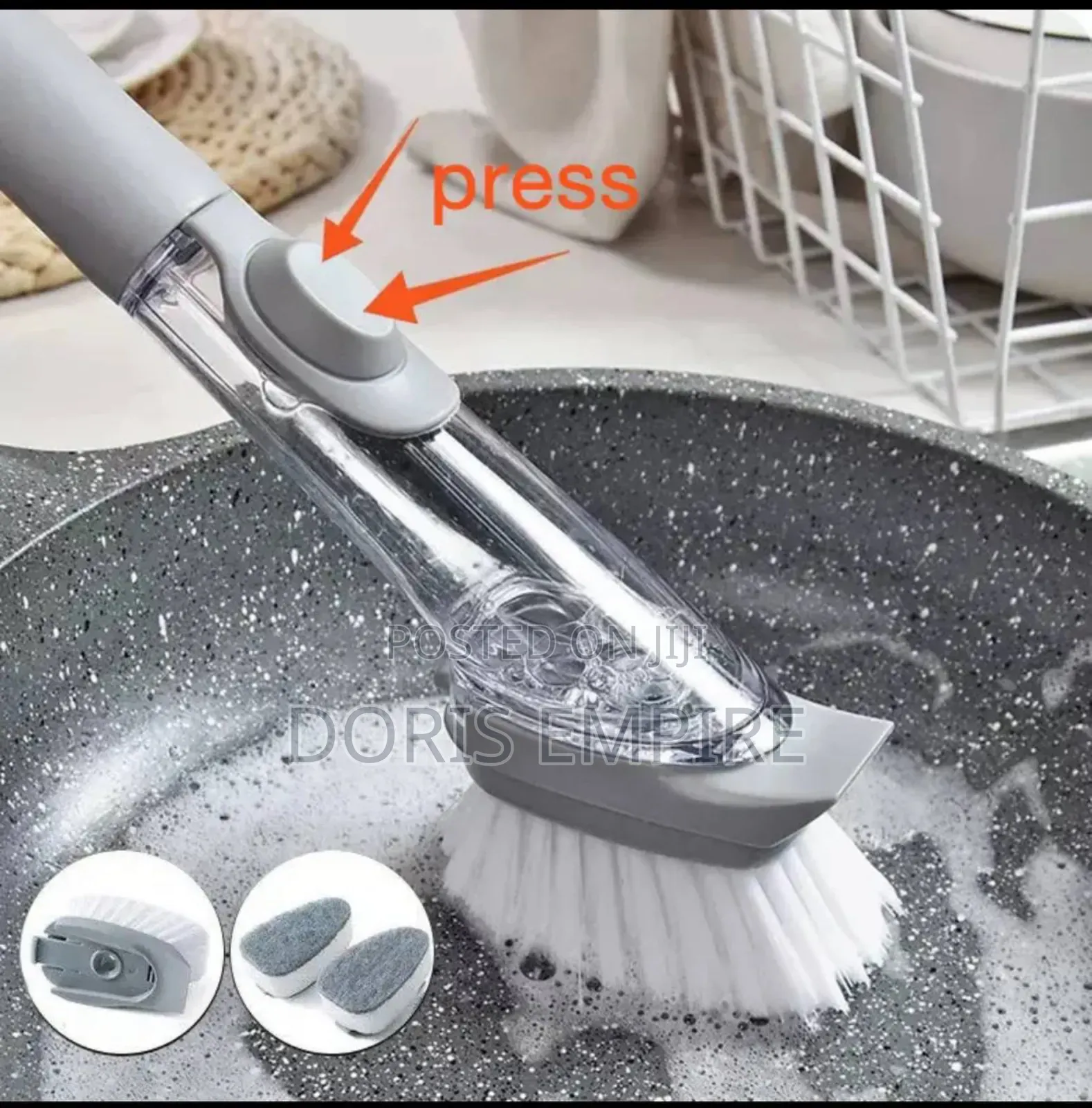 Kitchen Cleaning Brush 2 in 1 Long Handle Cleaning