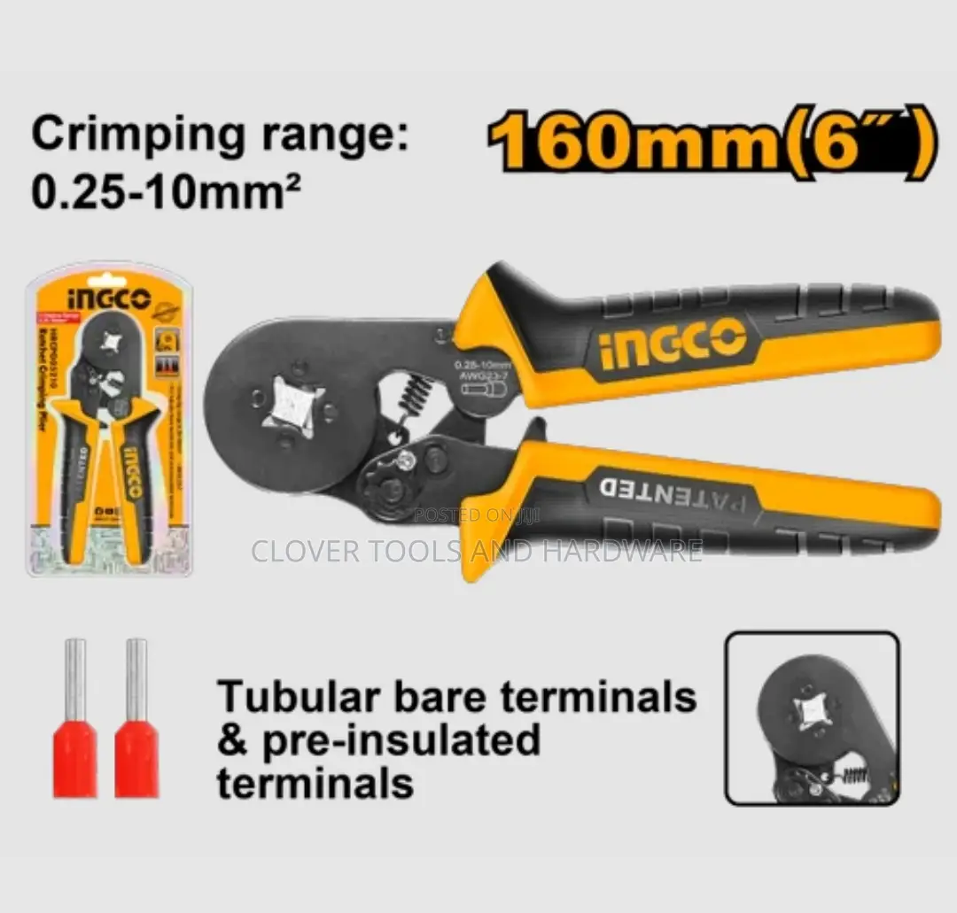 Ingco Hrcpg05210 Ratchet Crimping Plier 6"
