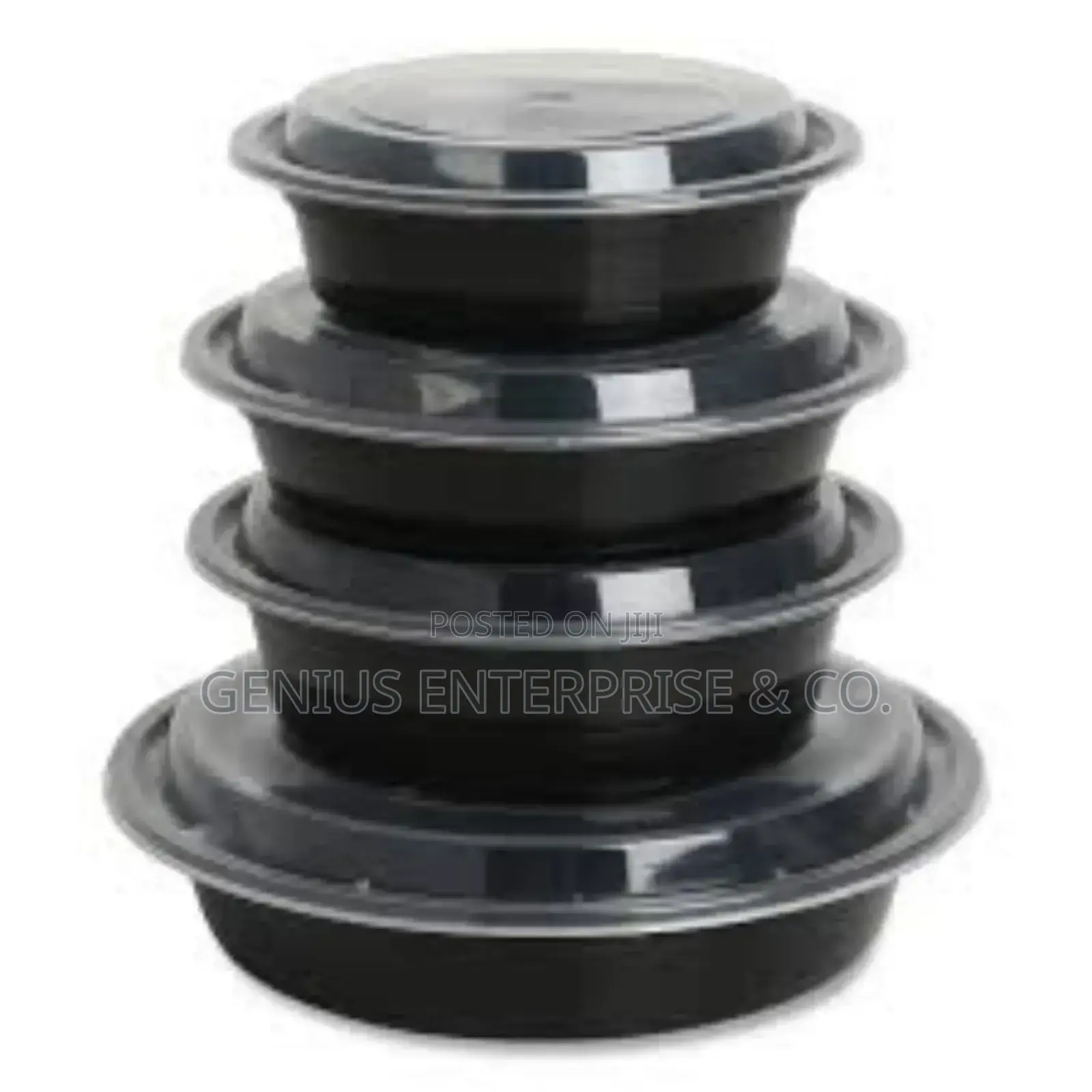 Disposable Pp Soup Bowl With Black Sealed Lid Thick Plastic Packaging
