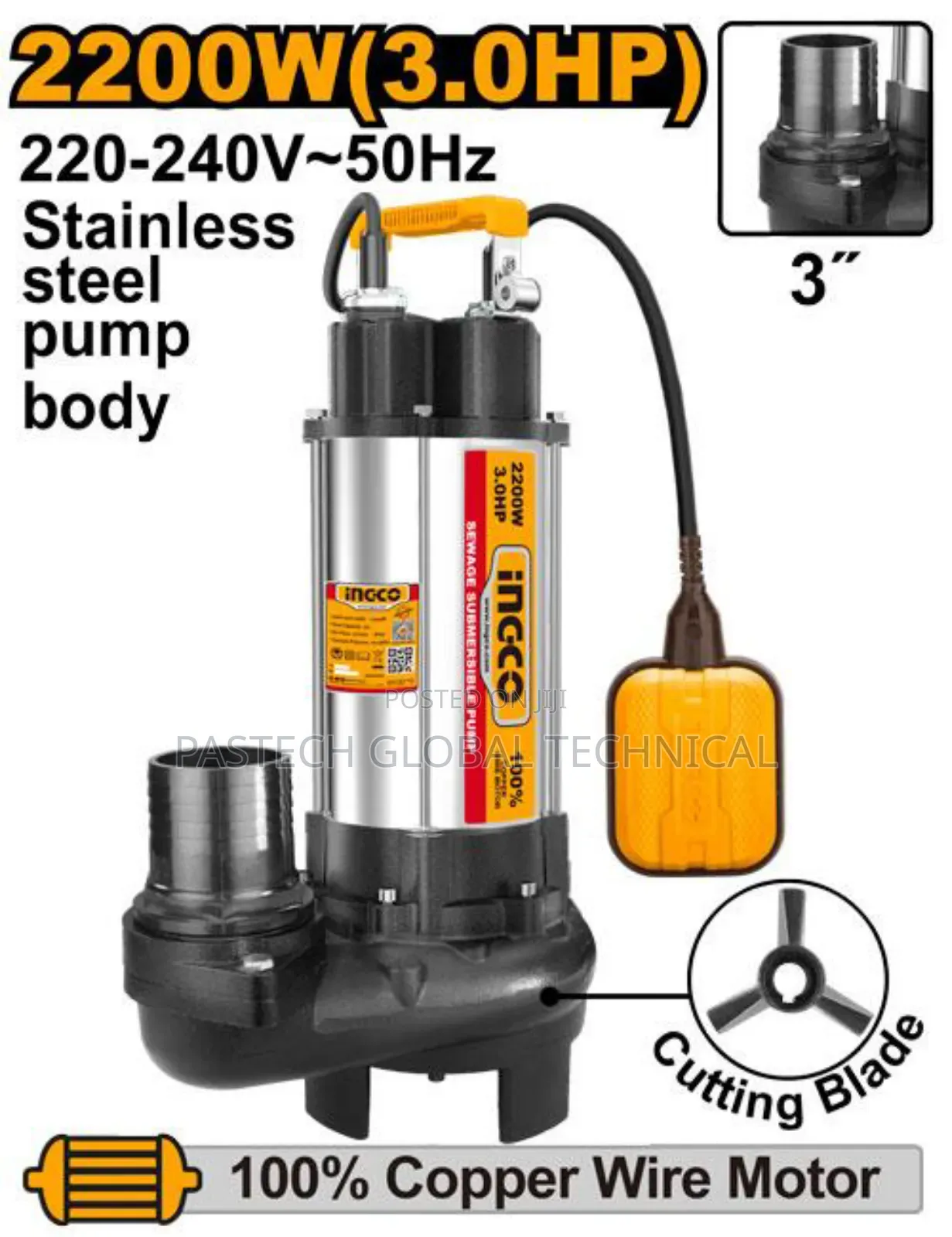 Ingco 2HP Sewage Submersible Pump