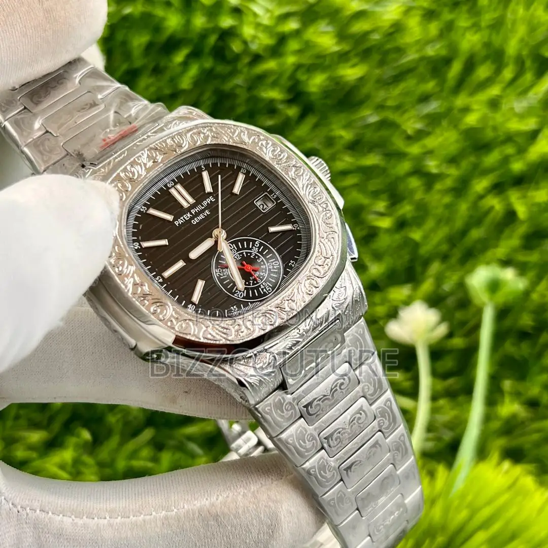 Original Patek Philippe Chronograph Silver Chain Watch
