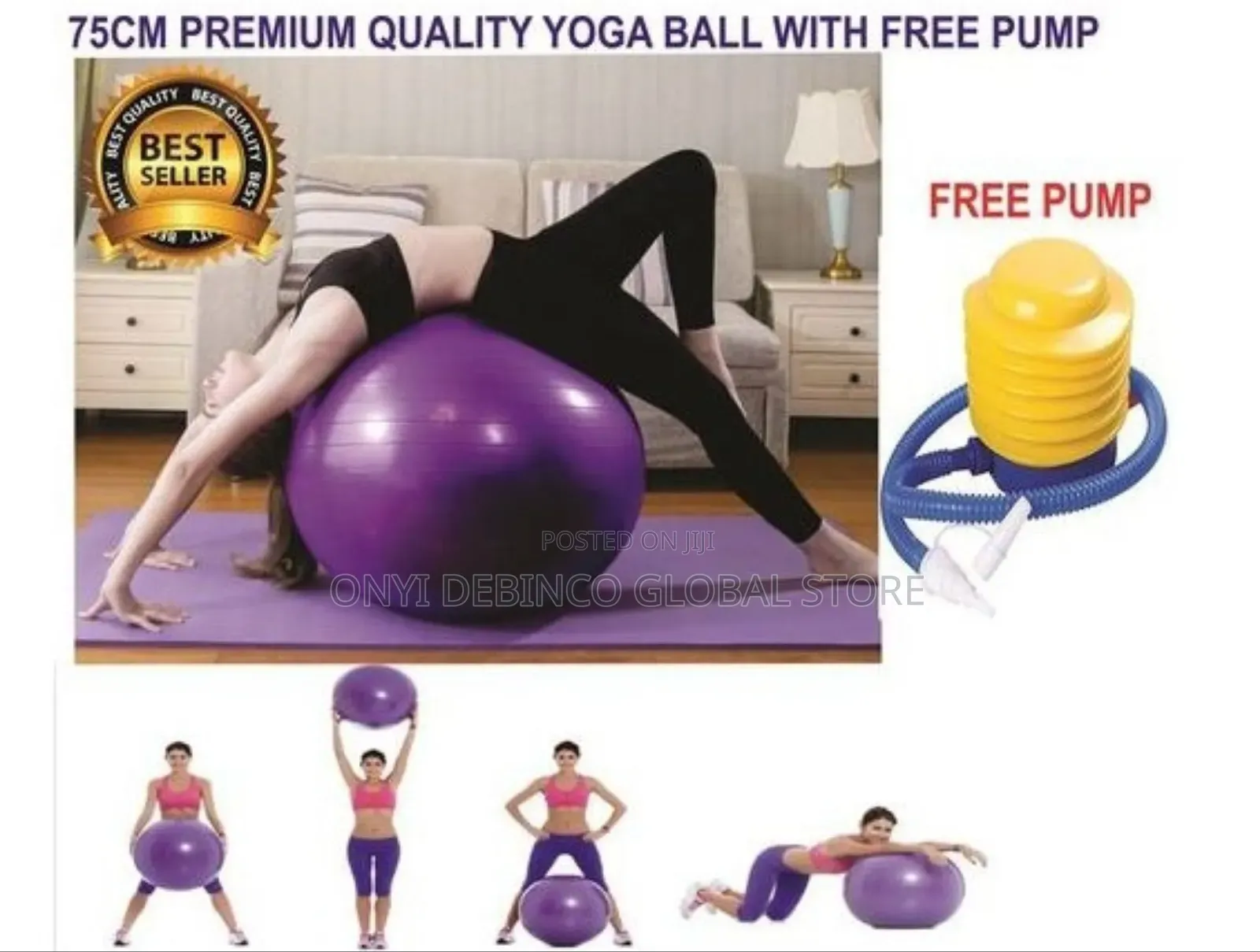 75cm and 65cm Big Exercise Gym Yoga Ball Fitness Pregnancy Birthing
