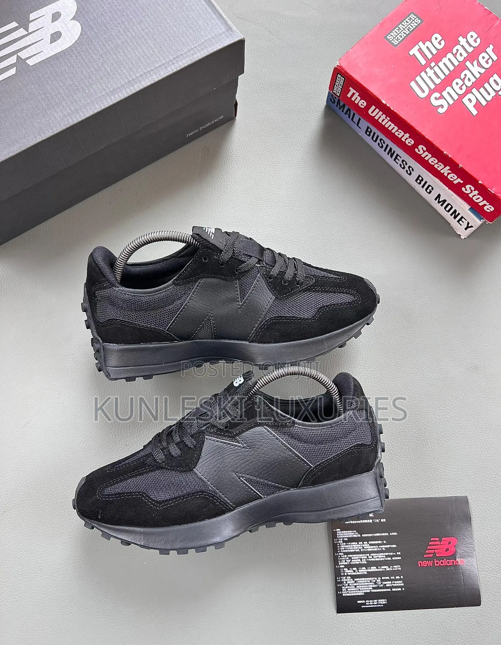 Original New Balance M327 All Black Sneakers