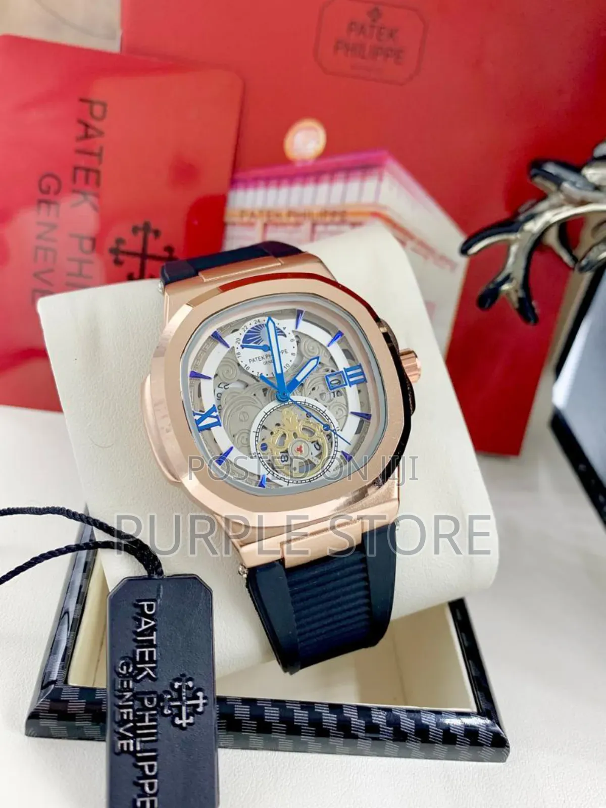Patek Philippe Wristwatch Black Rubber Strap