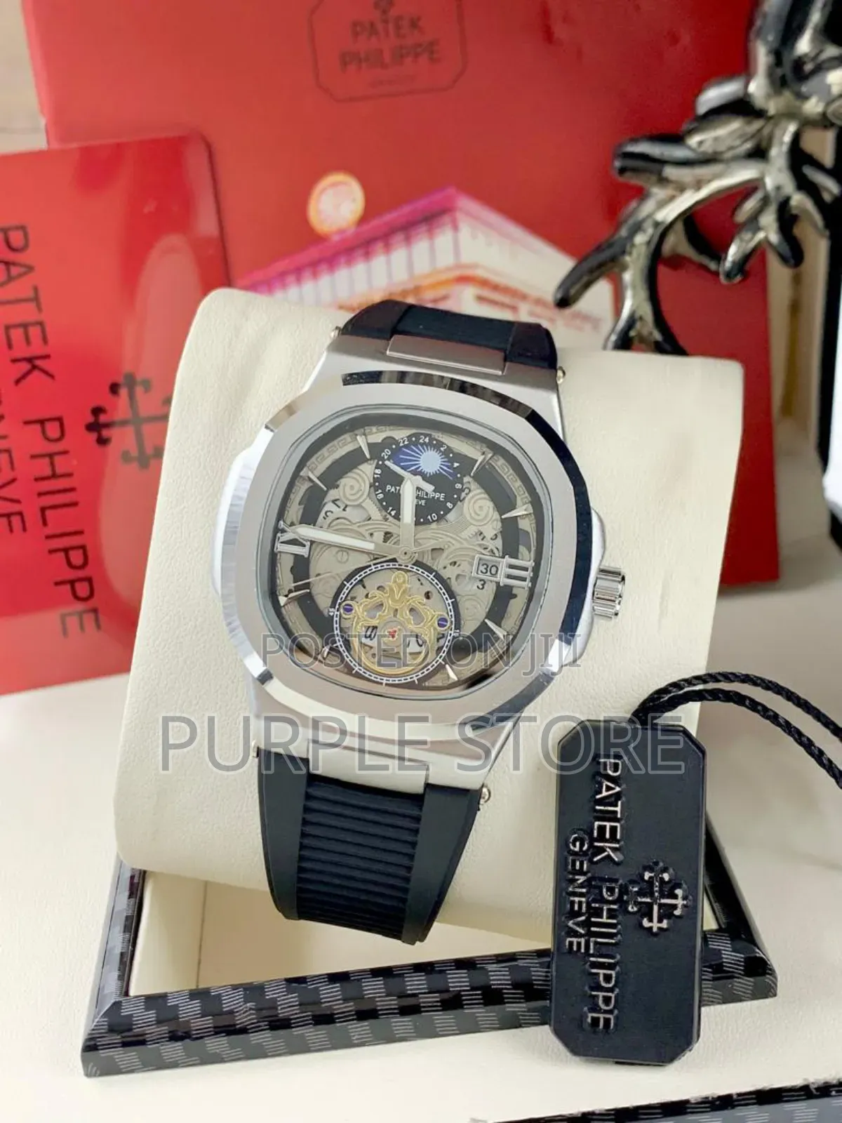 Patek Philippe Wristwatch Black Rubber Strap