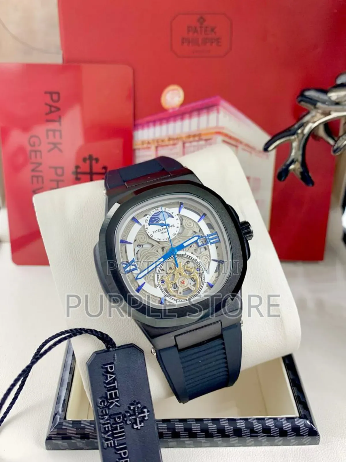 Patek Philippe Wristwatch Black Rubber Strap