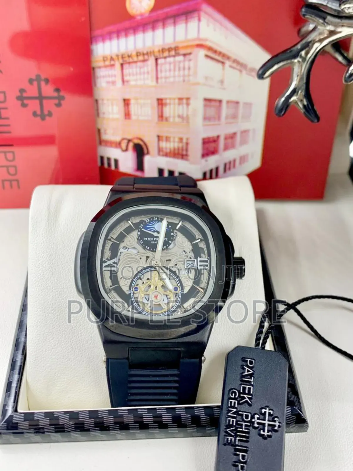 Patek Philippe Wristwatch Black Rubber Strap