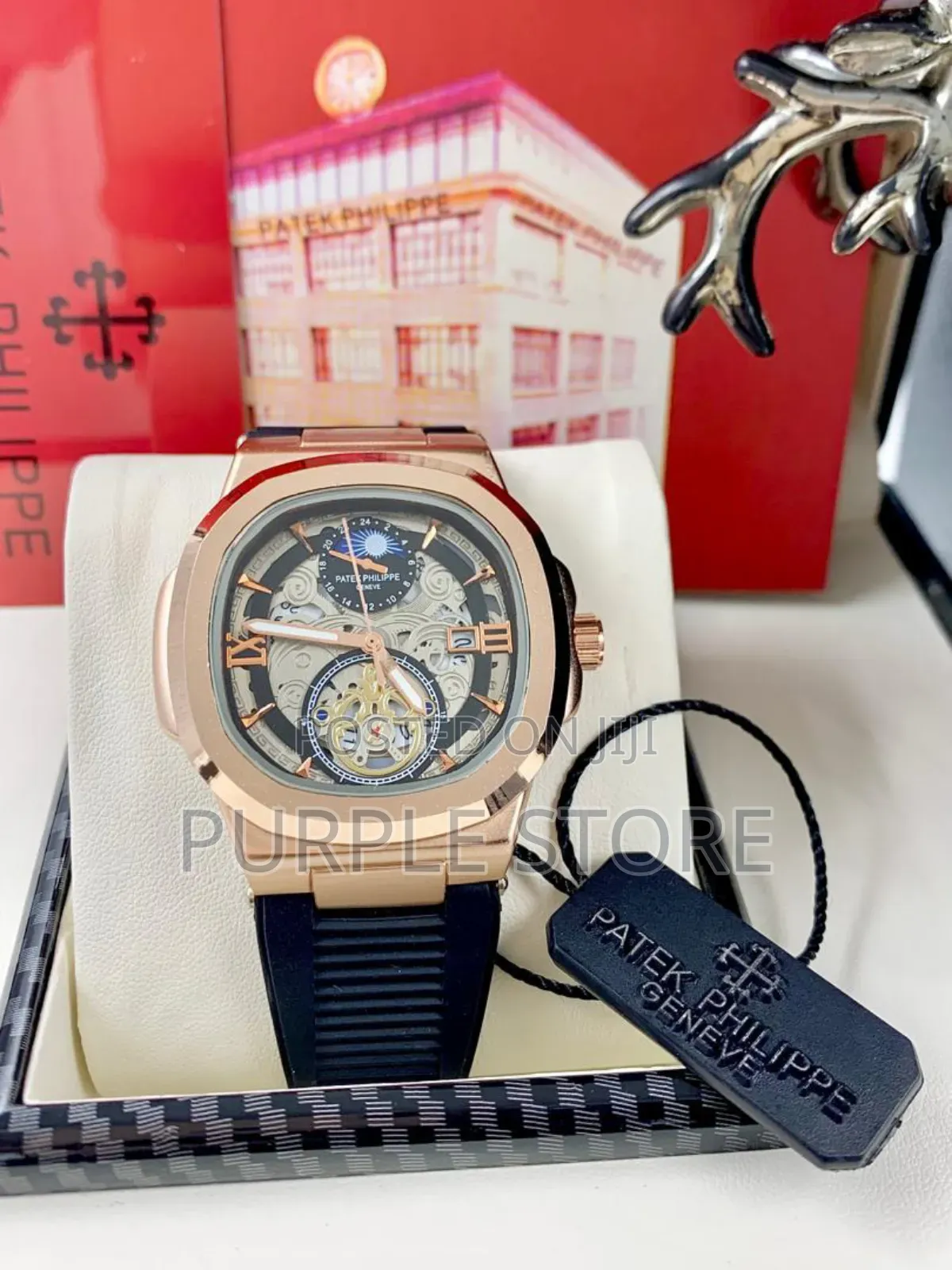 Patek Philippe Wristwatch Black Rubber Strap