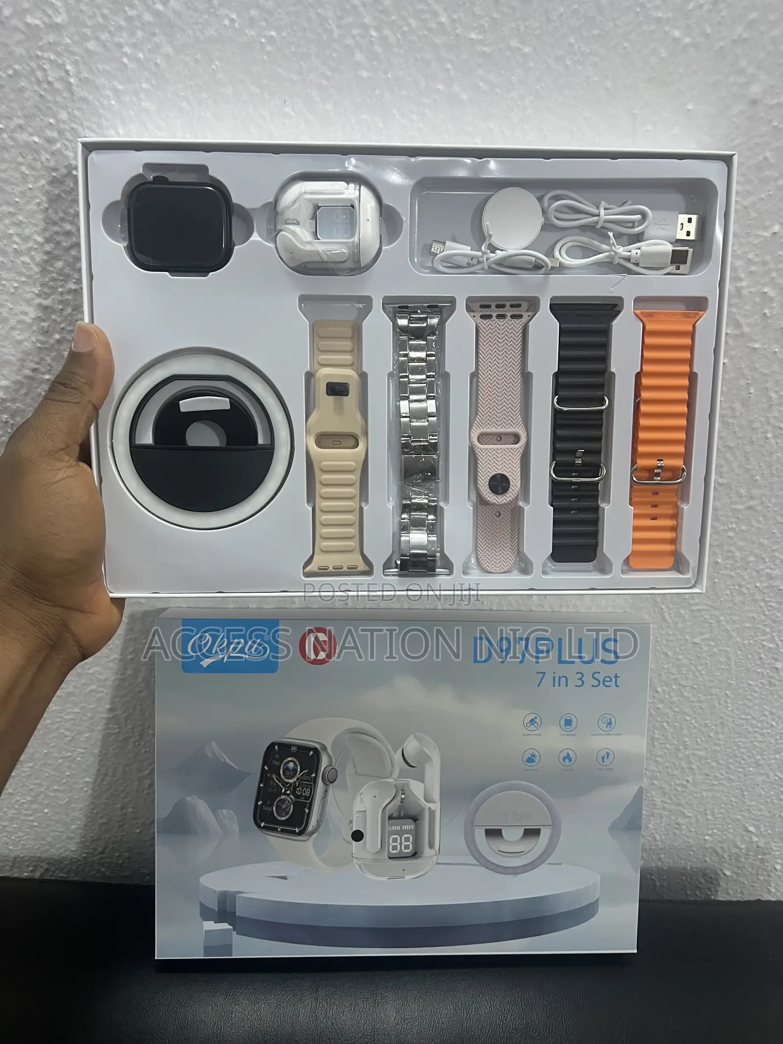 D97 App Controlling Smart Watch With Ringlight And Airpods