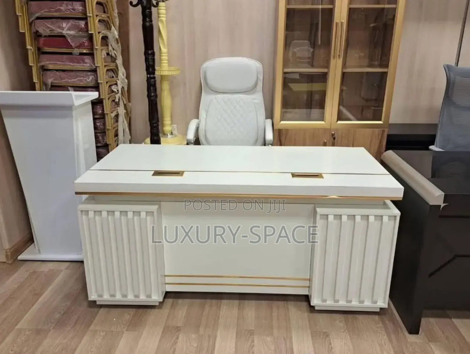 Unique White Executive Office Table With Extension