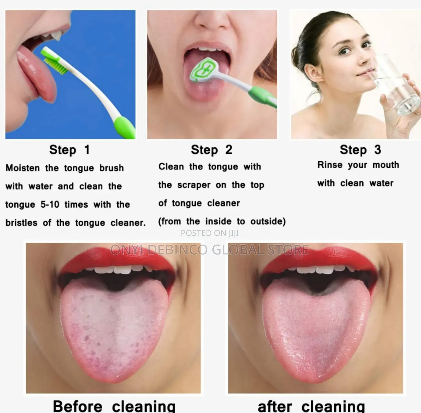 Tongue Brush, Scraper, Tongue Cleaner Helps Fight Bad Breath