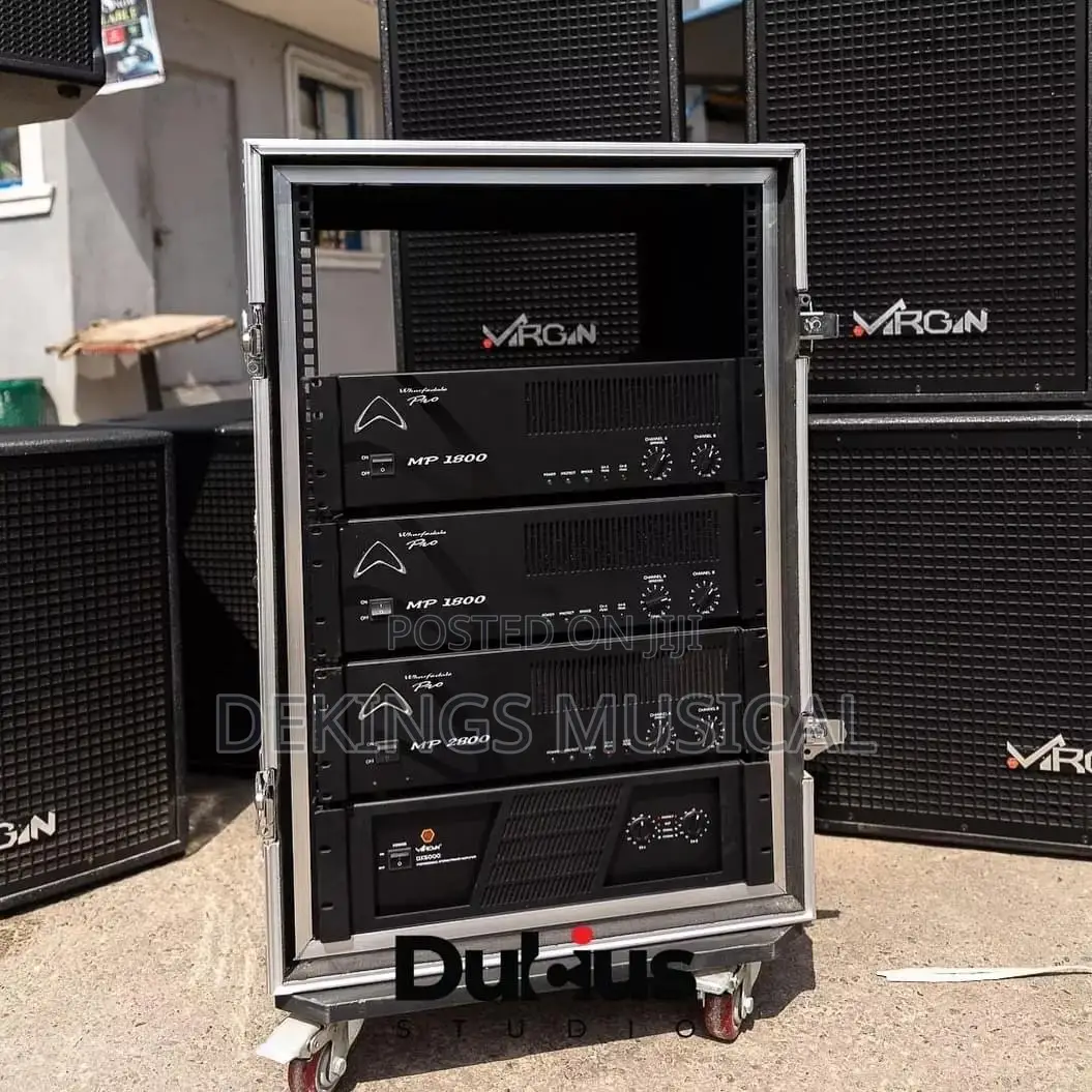Open 16 Units Amp Rack Fliight Case With Wheels