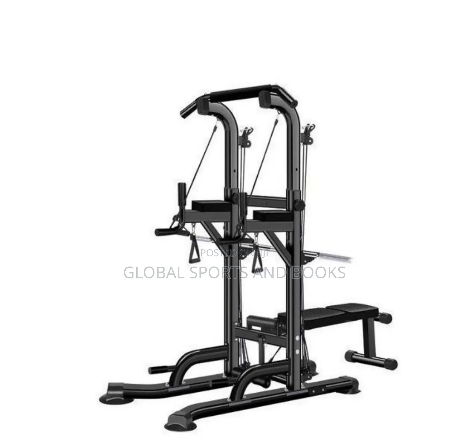 Fitness Power Pull Tower With Barbell Rode