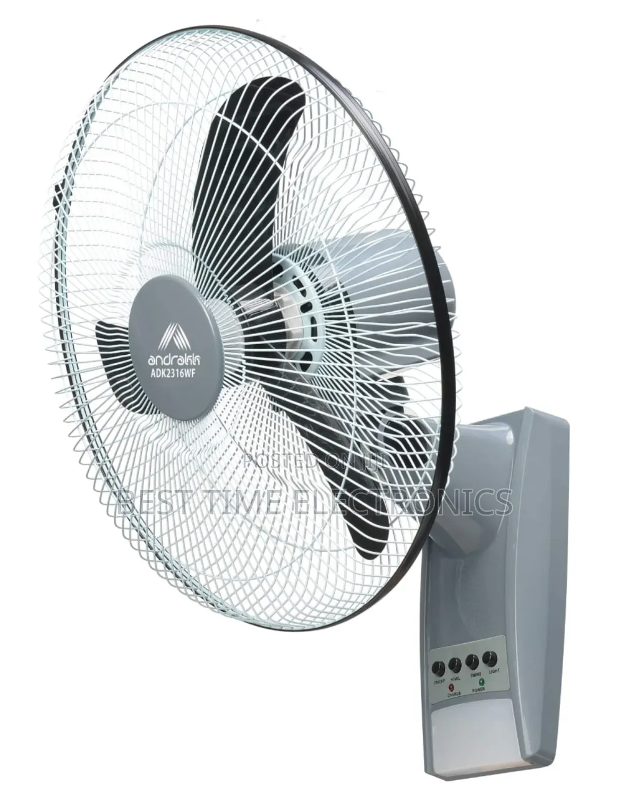 Andrakk Rechargeable Wall Fan [Adk2416]
