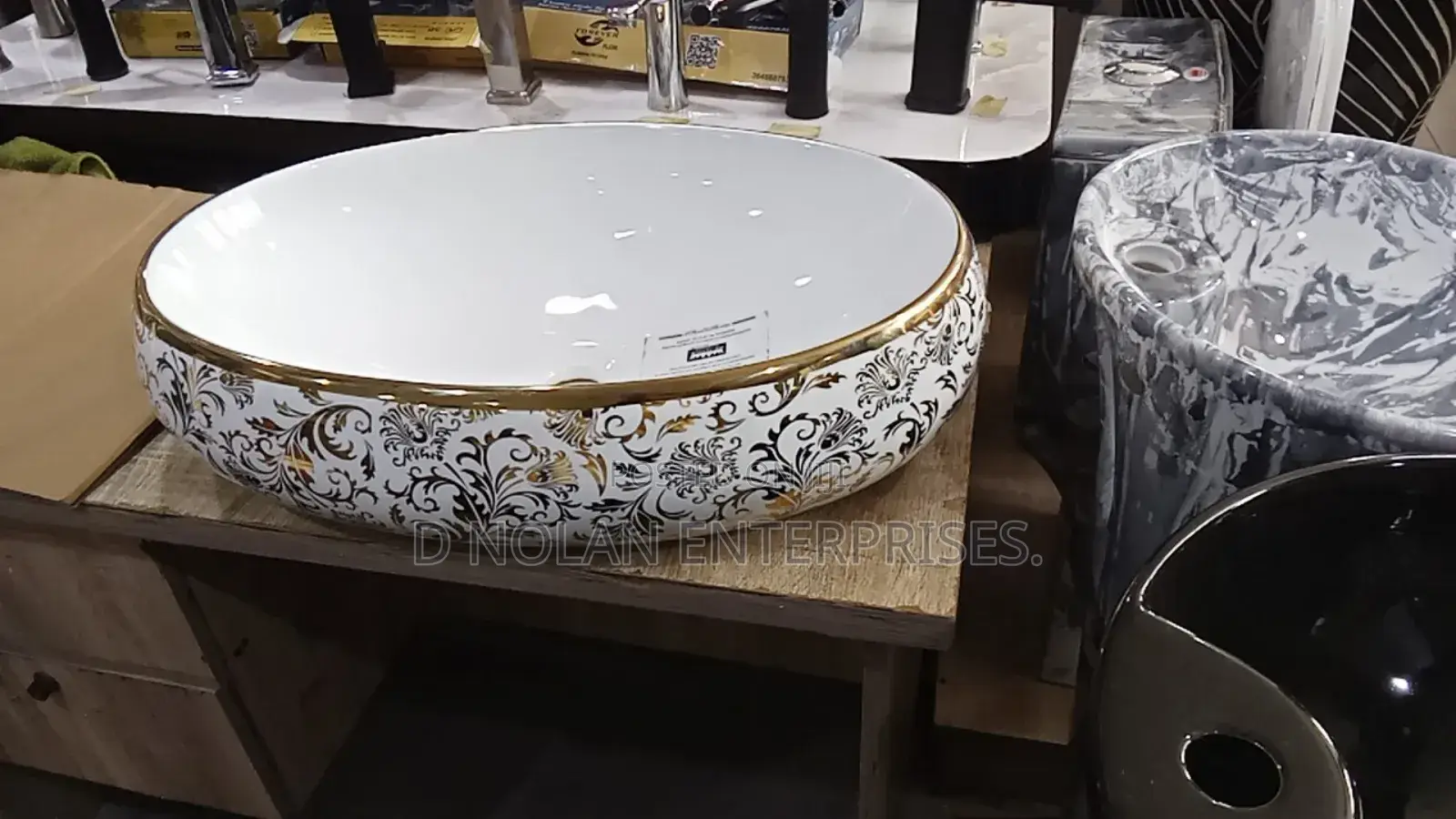 Gold Counter Top Basin With Mixer