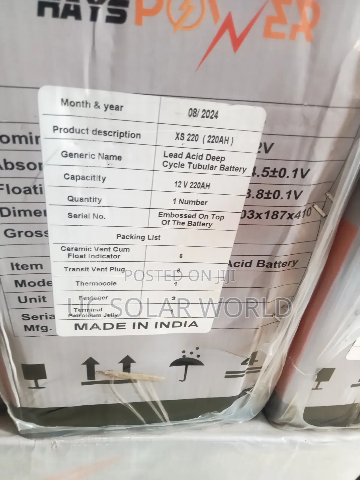 Xceed Power 220ah Tubular Battery 