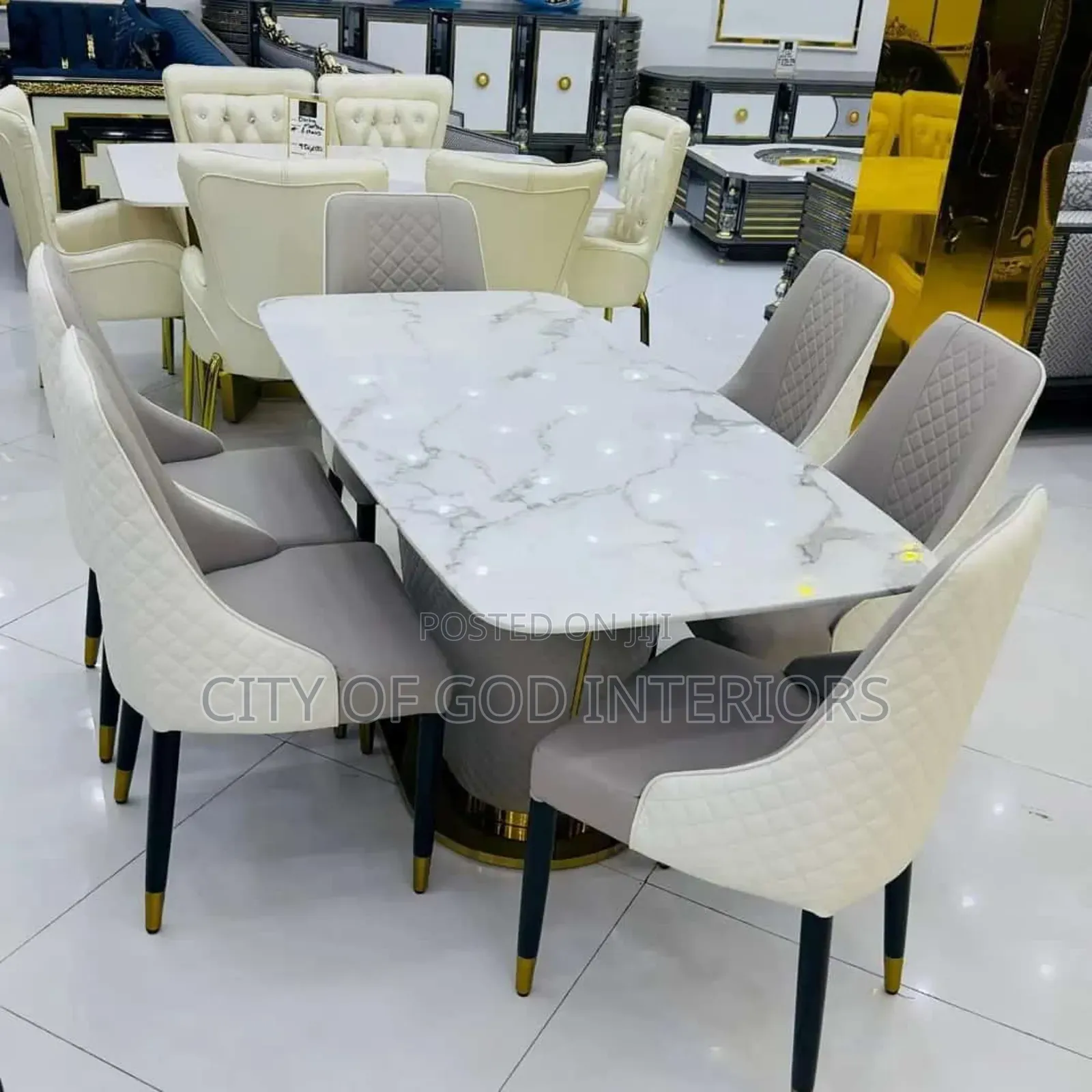 Executive Dining Table Set With Marble Top