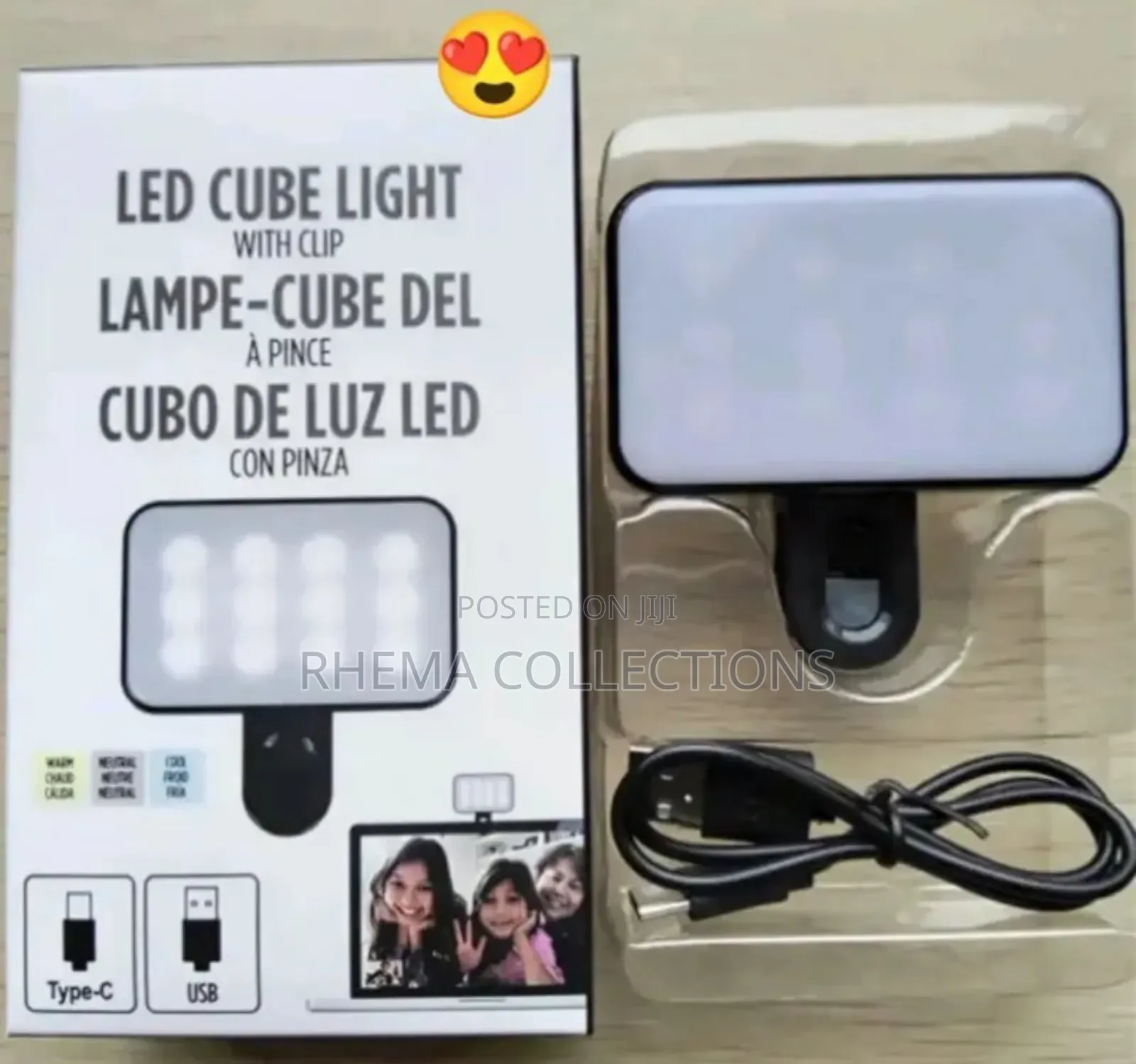 Clip-on LED Cube Light for Selfie/Live Phone/Laptop/Table M
