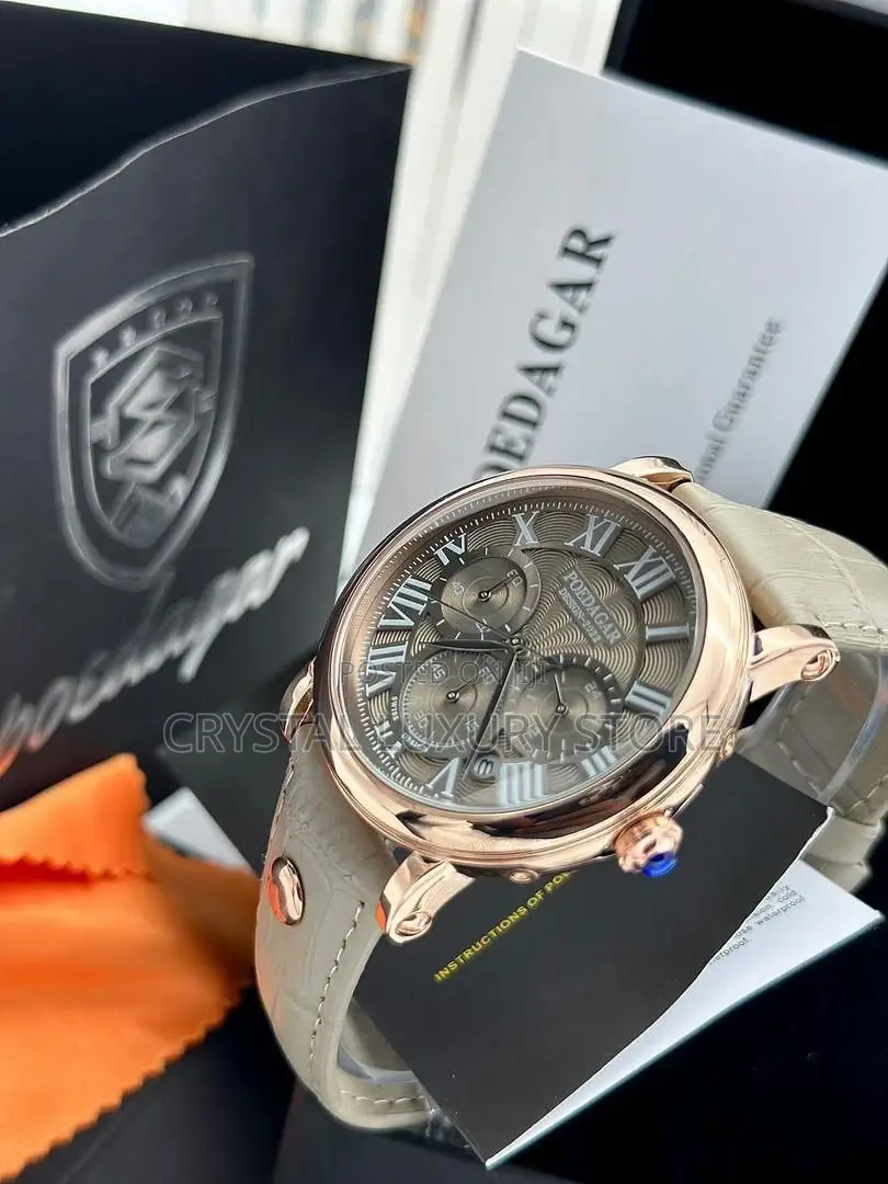 Poedagar Quality Men Genuine Leather Strap Wristwatch
