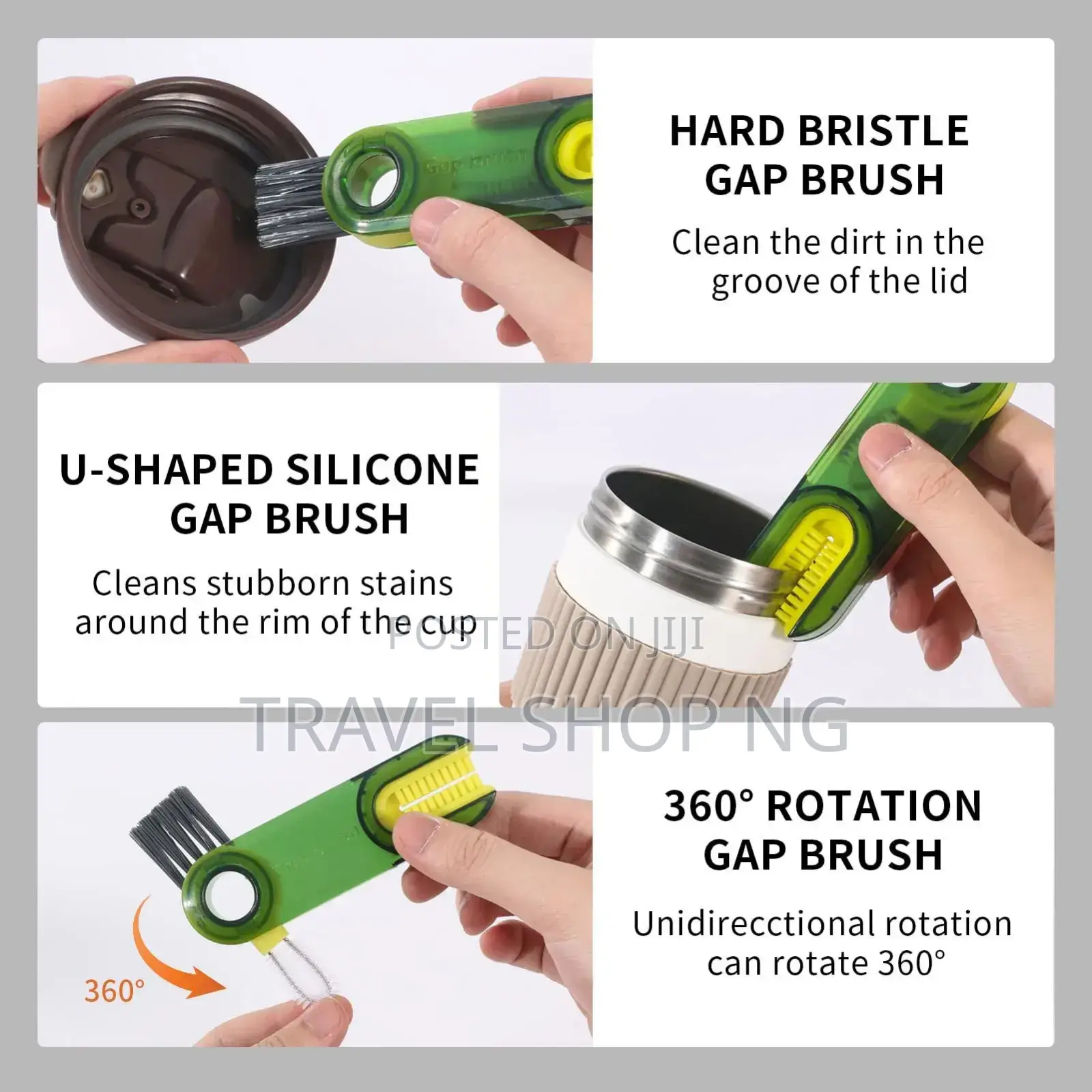 3-in-1 Cup Lid Gap Cleaning Brush Set | Best Stanley Cup Brush