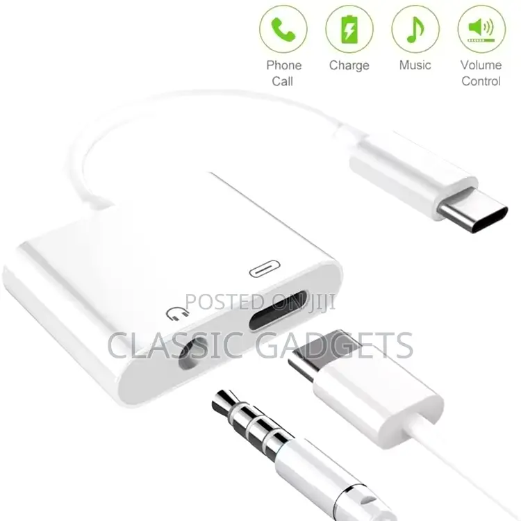 2 in 1 Type C to 3.5mm Charging Audio Adapter