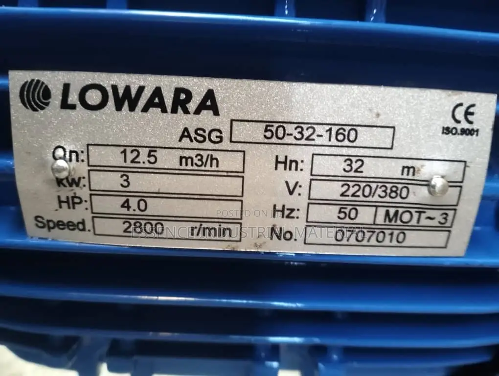 3 Phase LOWARA Stainless Steel Pump 3KW