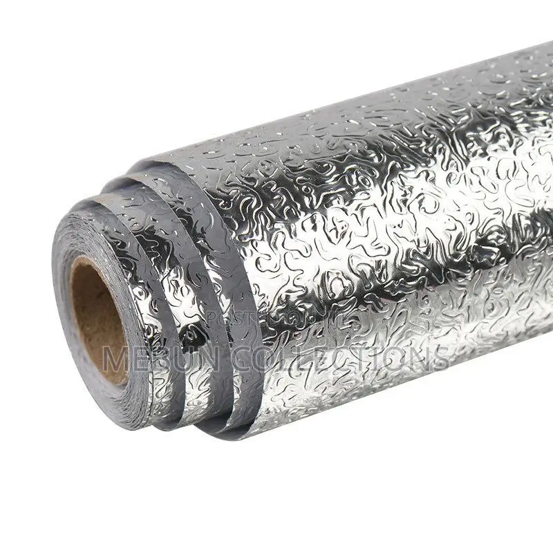 Aluminum Foil Oil-Proof Kitchen Wallpaper Self Adhesive