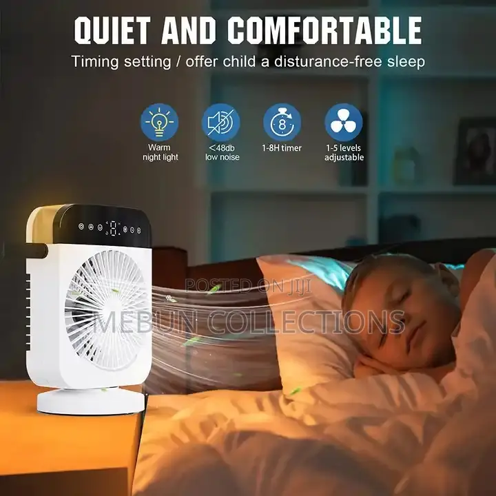 Rotating Mist Air Cooler Fan With Touchscreen and Led Light