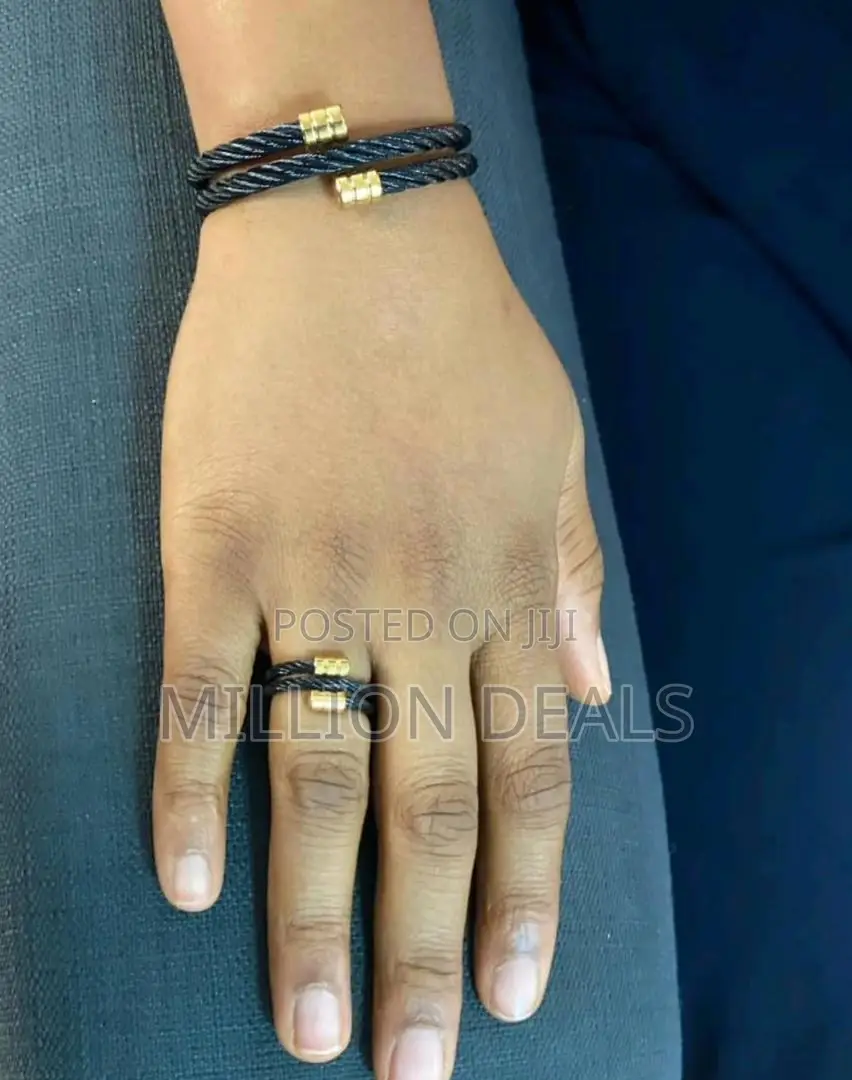 2-in-1 Luxury Men’S Black Bracelet N Ring