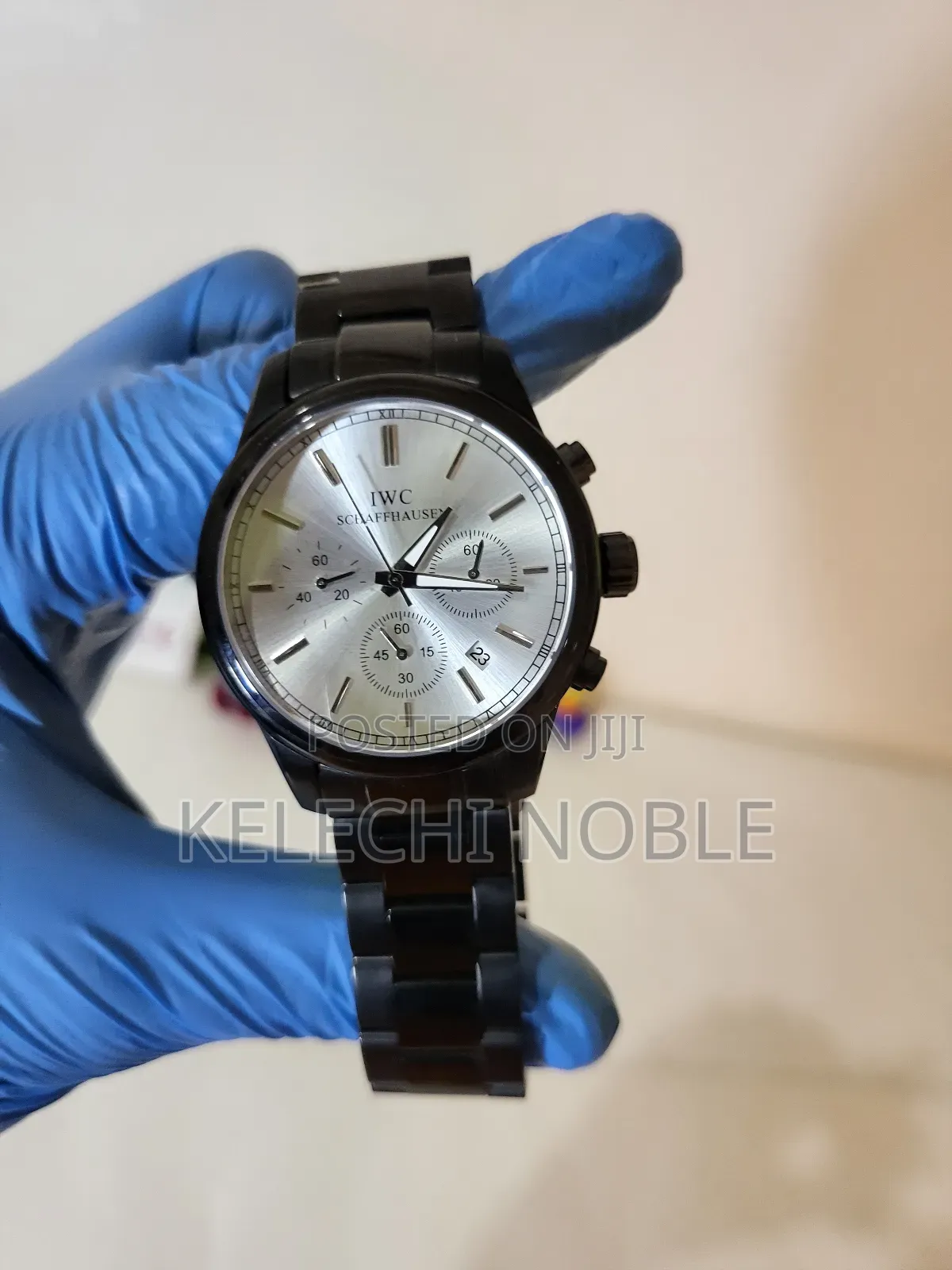 IWC Black Chain Wrist Watch