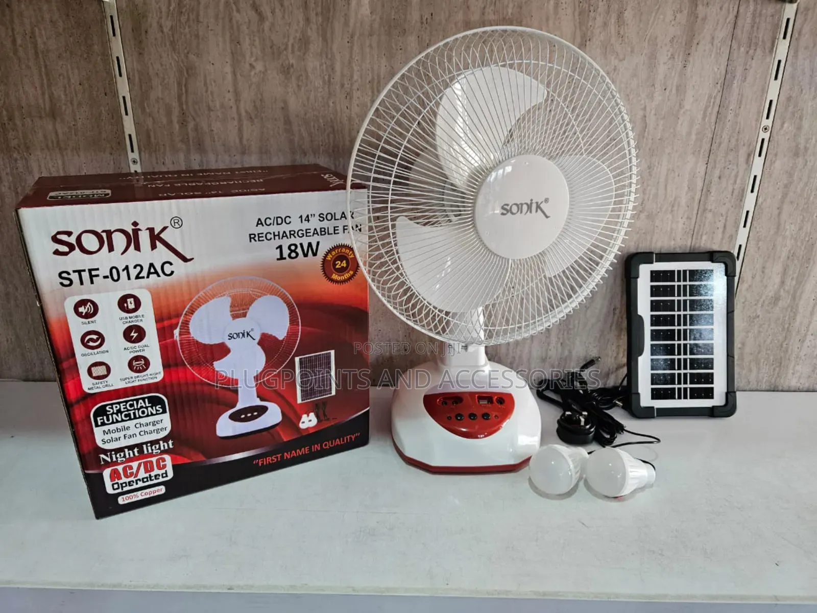Sonik Table Fan With Panel N Bulbs