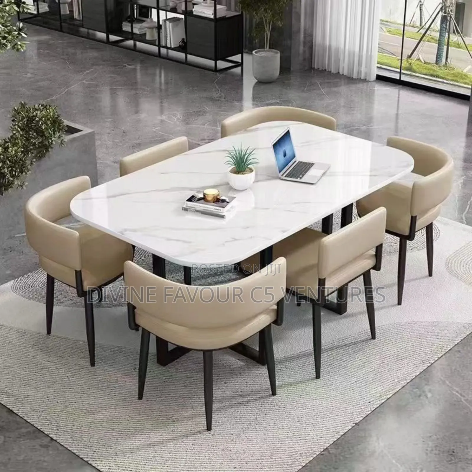 6 Seater Imported Marble Dining Set