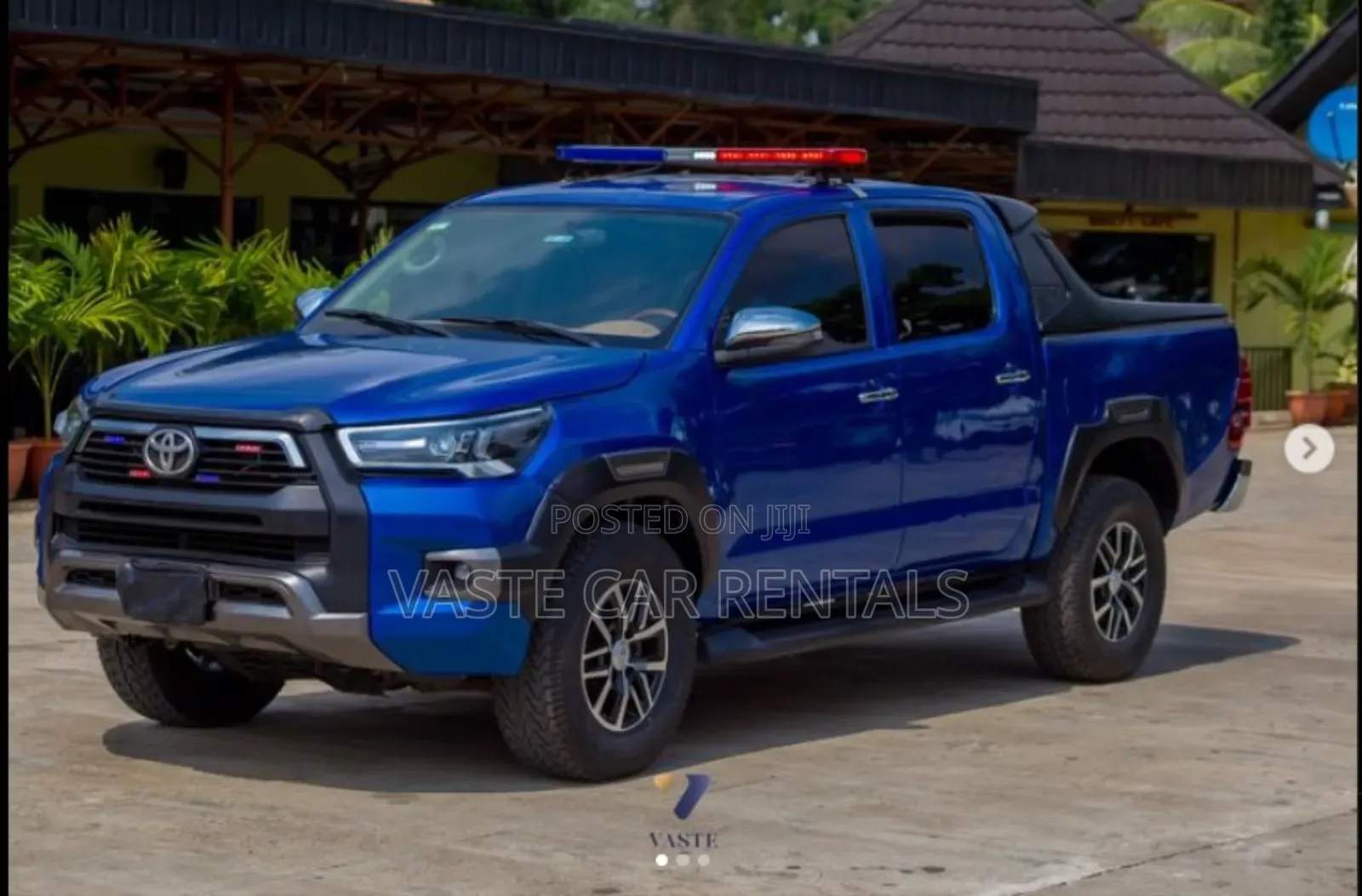Blue Toyota Hilux 2020 for Escort and Security Rent