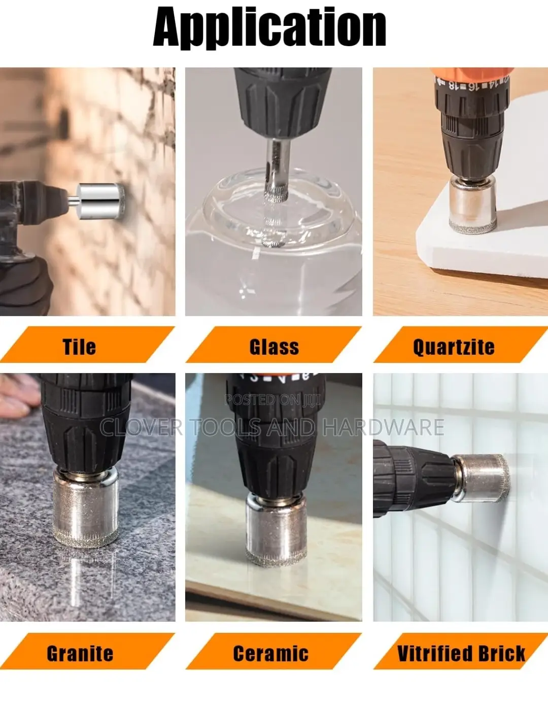 Diamond Hole Saw Set, Glass Drill Bit for Ceramic Tile Etc