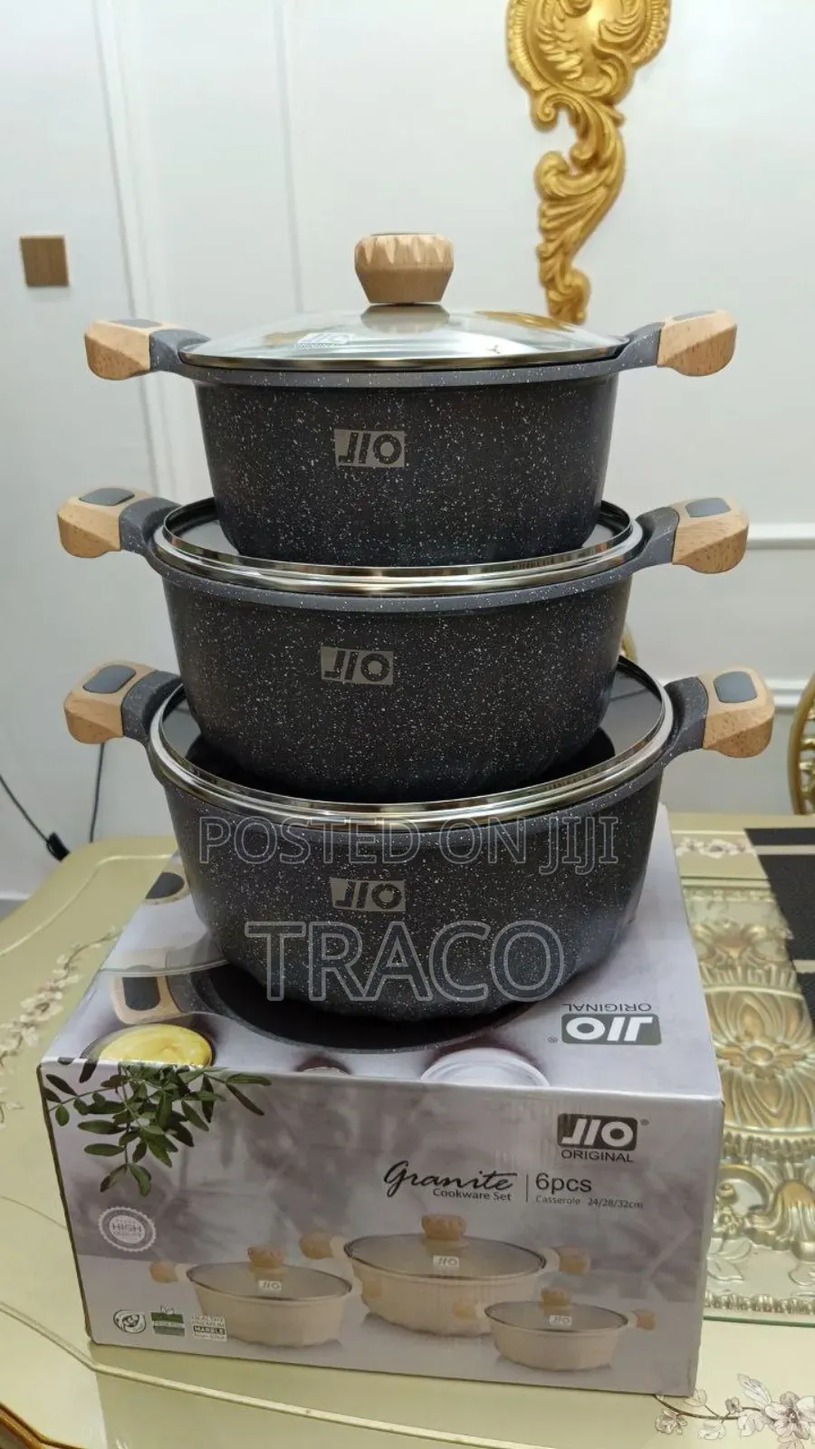 Healthy Premium Marble Nonstick Pot 32/28/24cm J3128