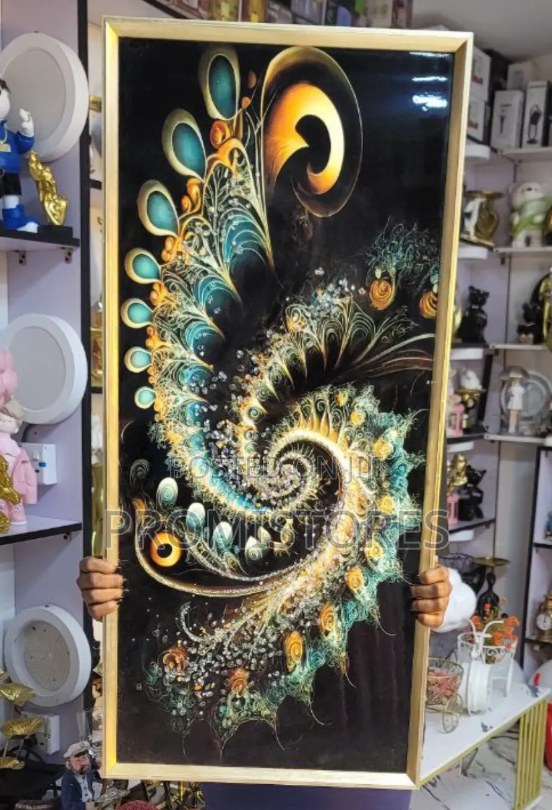 Crystal Wall Acrylic Painting/Stone Art Frame 40cmx90cm