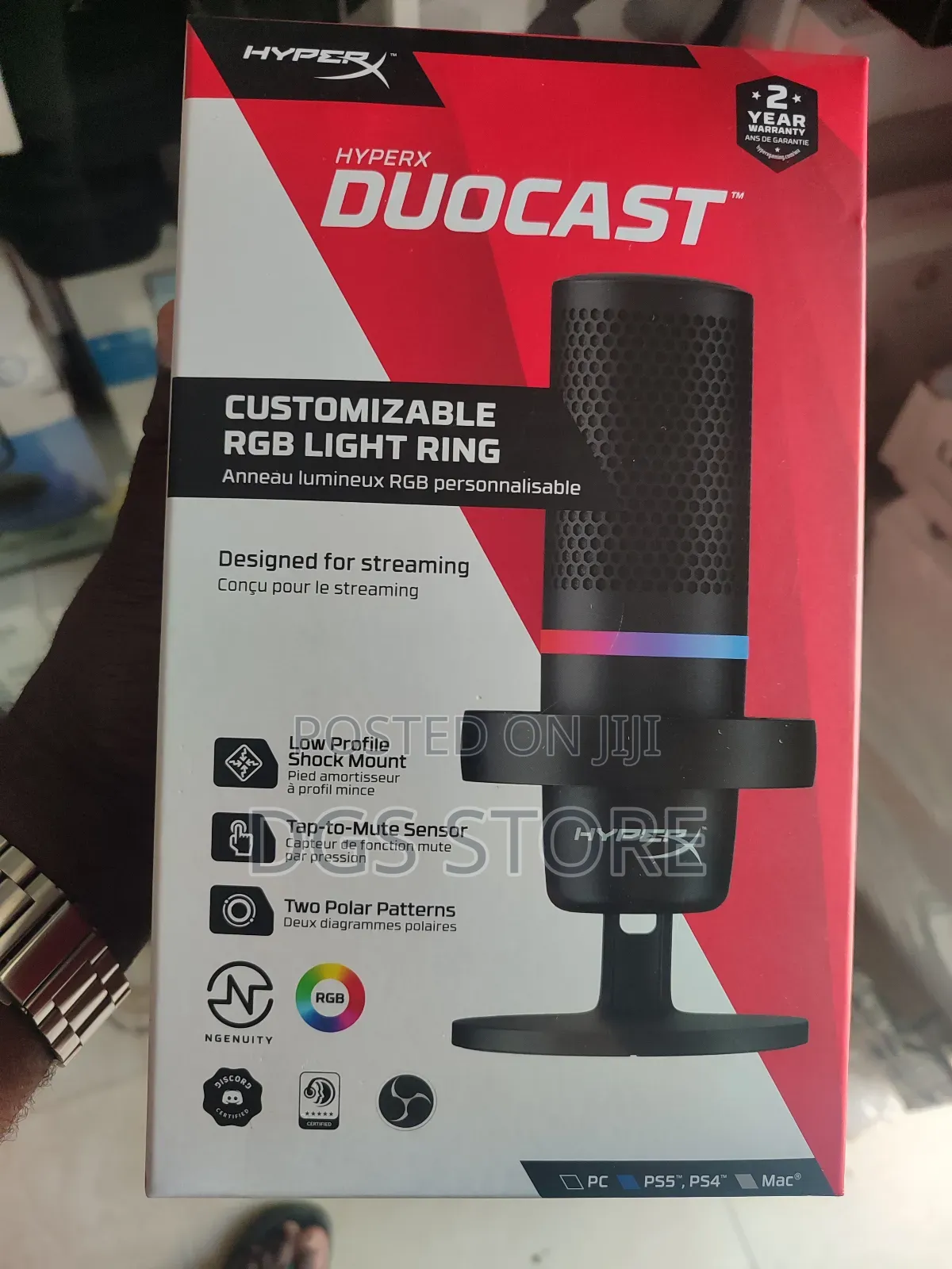 Hyperx Duocast RGB USB Condenser Gaming Microphone 
